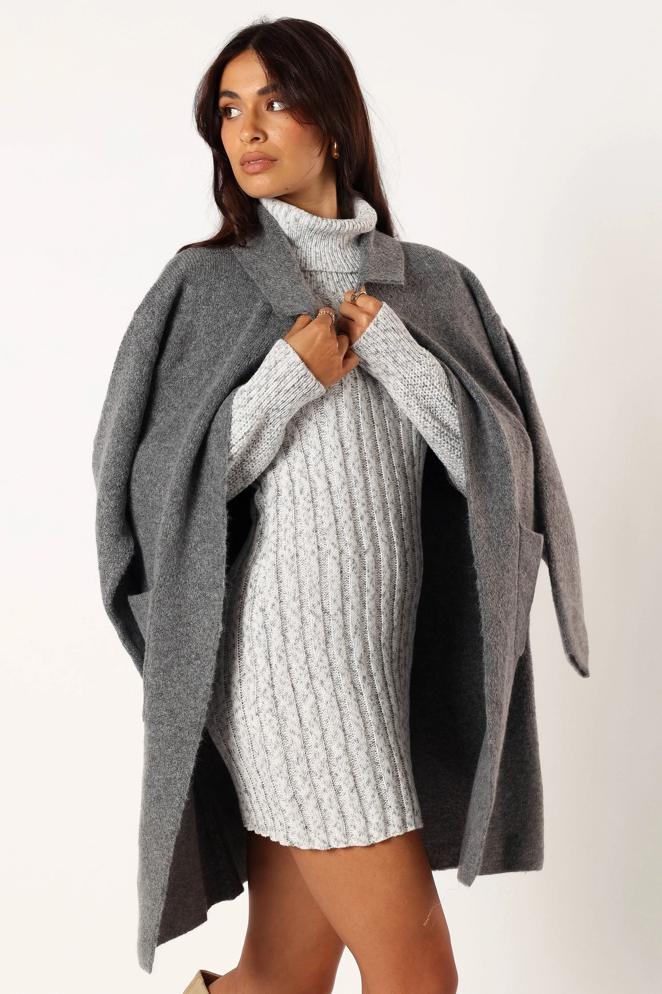 Skylar Open Front Coatigan - Grey