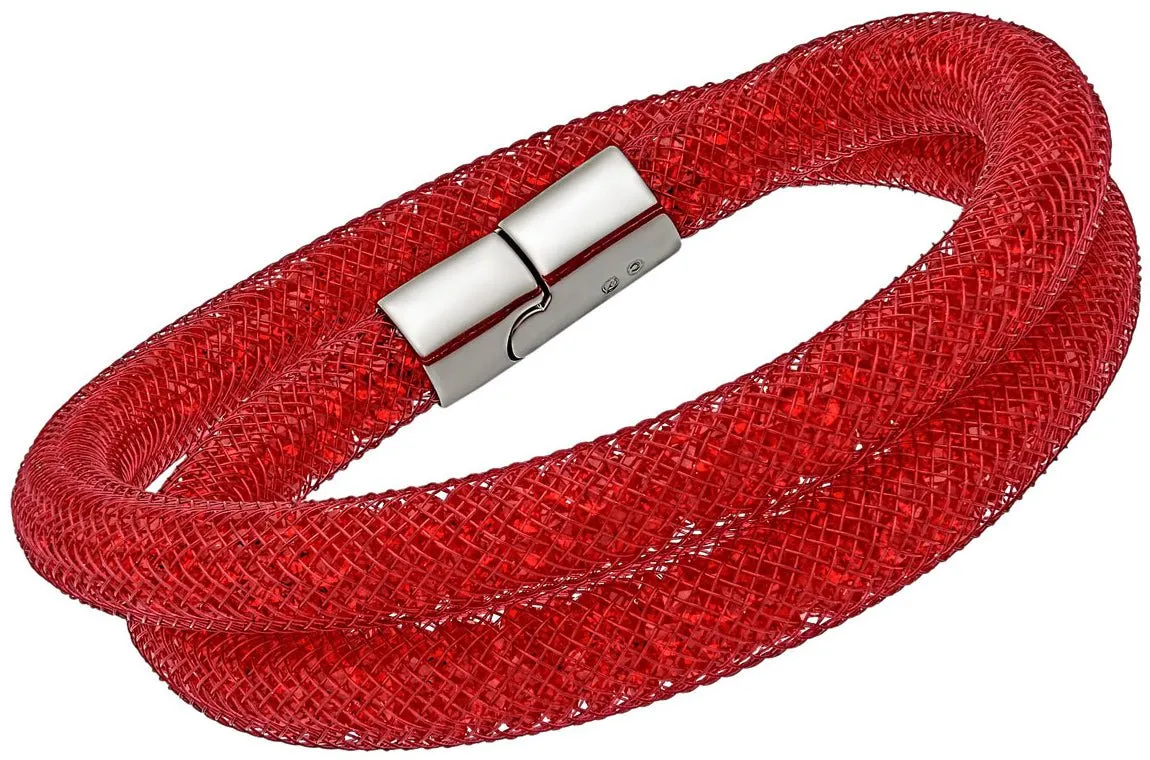 Swarovski Stardust Nylon Tube 5185873 Crystal Siam Red Double Wrap Bracelet / Choker for Women Small