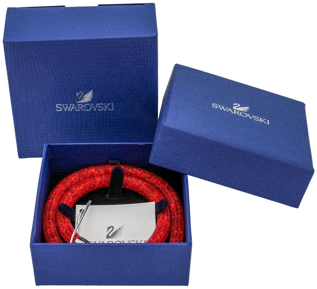 Swarovski Stardust Nylon Tube 5185873 Crystal Siam Red Double Wrap Bracelet / Choker for Women Small