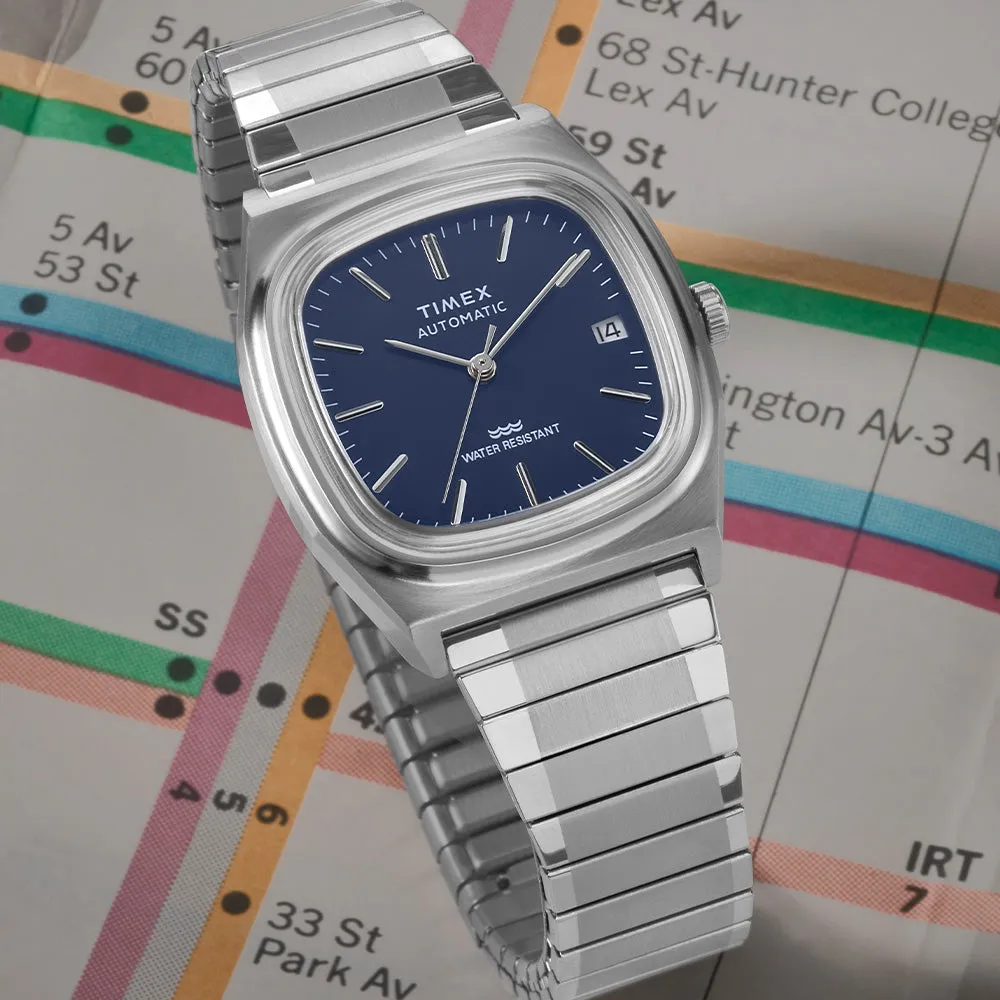 Timex 1983 E Line Reissue Automatic 34mm Stainless Steel Band