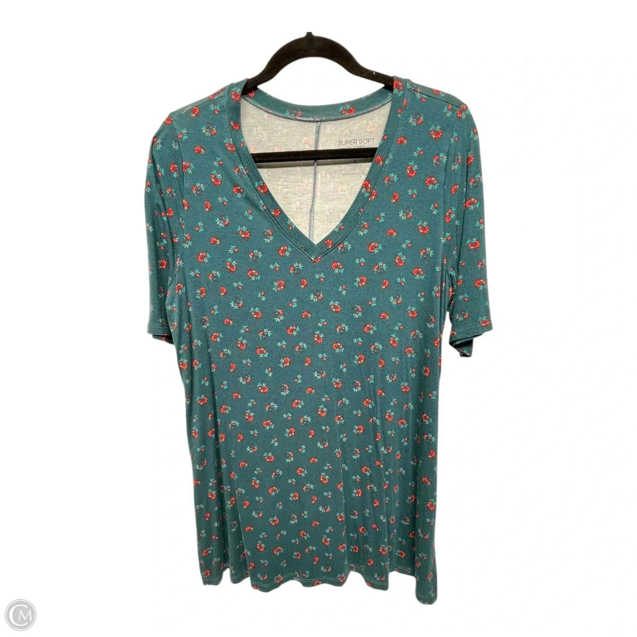 Top Short Sleeve By Torrid In Teal, Size: L