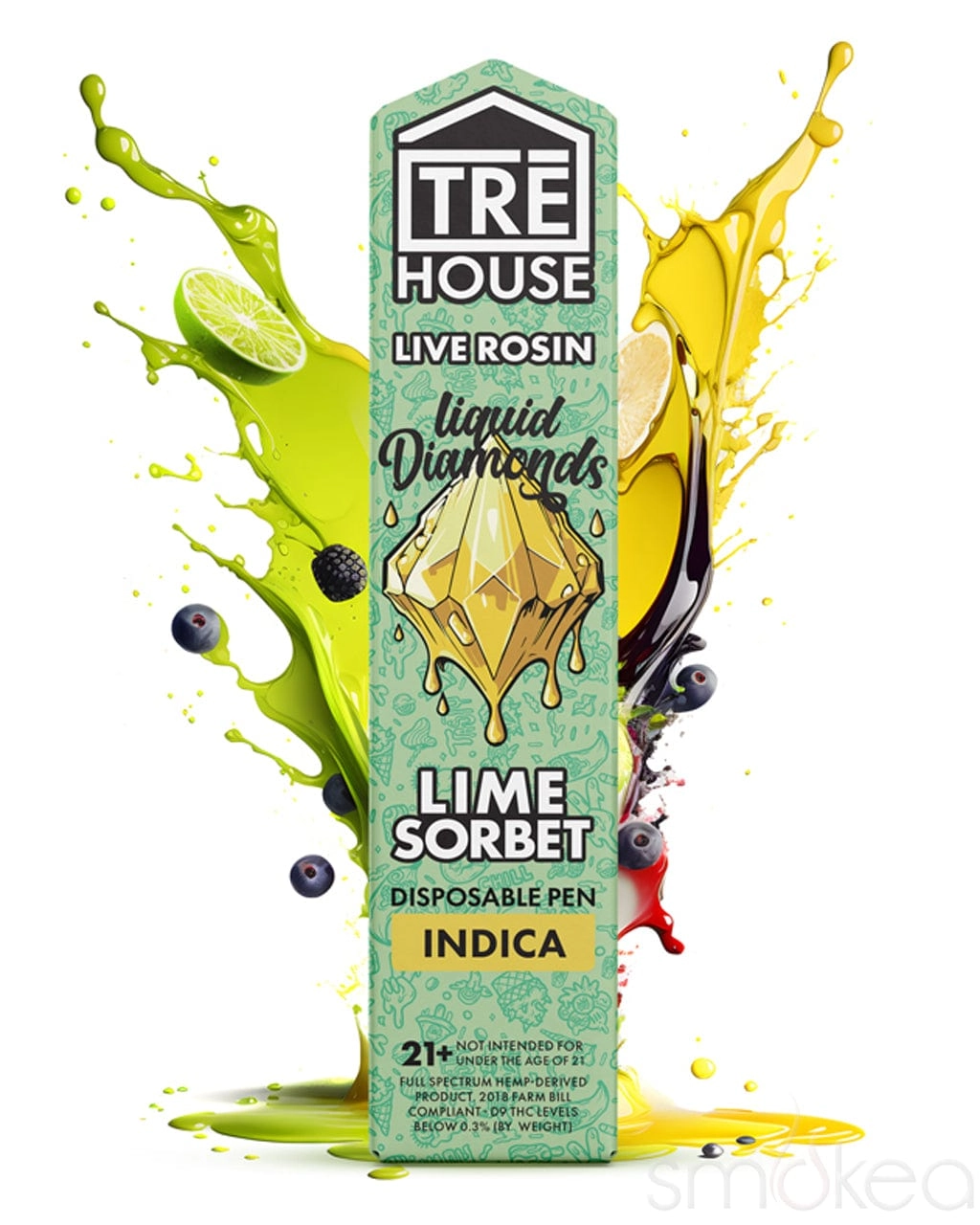 TRĒ House 2g Live Rosin Liquid Diamonds Vape - Lime Sorbet