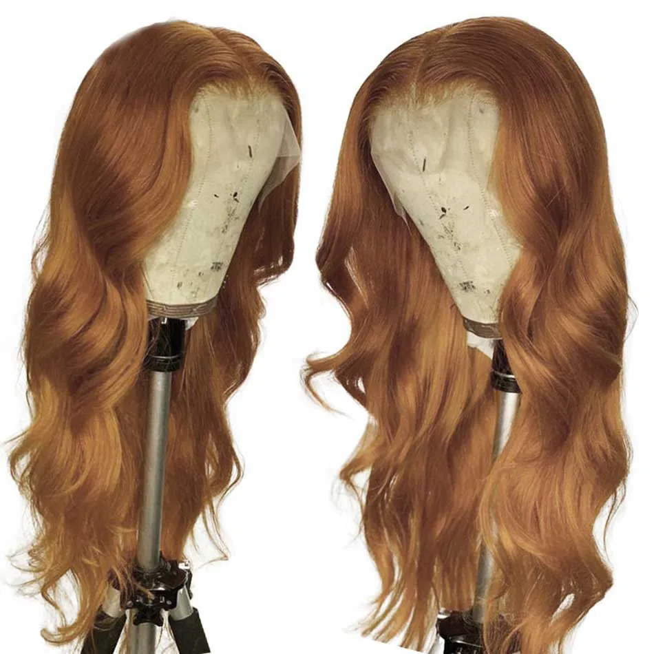 Tuneful Glueless Ginger Blonde Colored 13x6 5x5 6x5 Lace Front Closure Human Hair Wigs Body Wave Wigs 180% Density