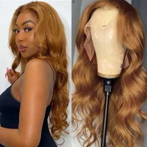 Tuneful Glueless Ginger Blonde Colored 13x6 5x5 6x5 Lace Front Closure Human Hair Wigs Body Wave Wigs 180% Density