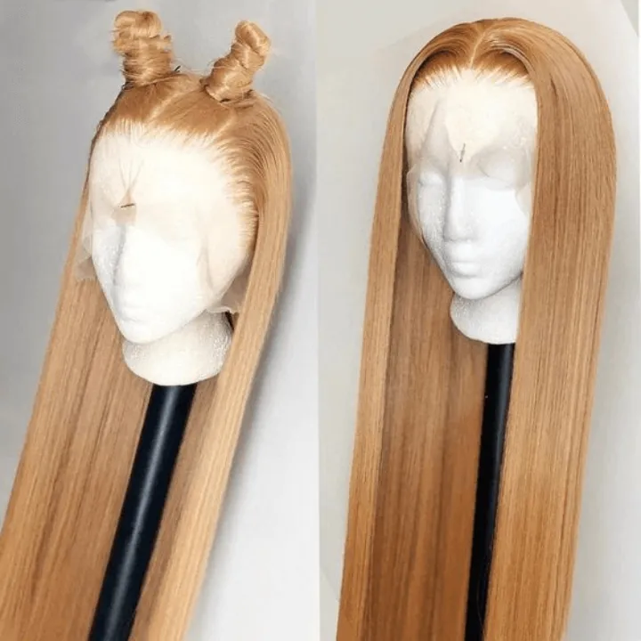 Tuneful Honey Blonde Colored 13x4 Lace Frontal Human Hair 180% Density Straight Wigs Bogo Deal