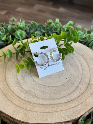 Two Tone Watch Hoop Earrings