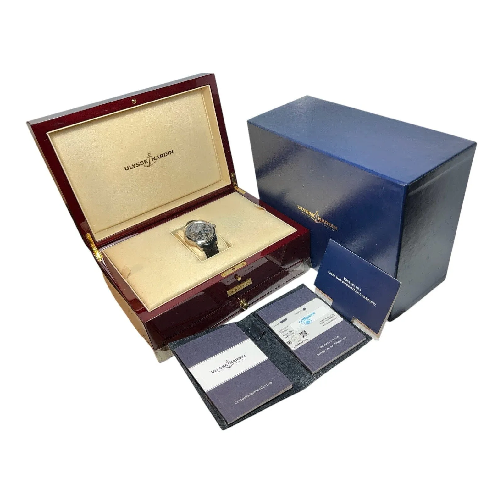 Ulysse Nardin Classic 18k White Gold Skeleton Dial 44mm Men’s Watch 1700-129