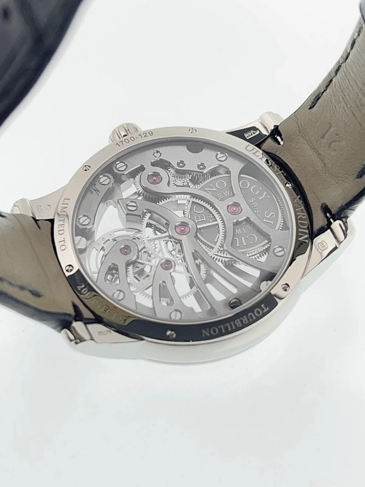 Ulysse Nardin Classic 18k White Gold Skeleton Dial 44mm Men’s Watch 1700-129