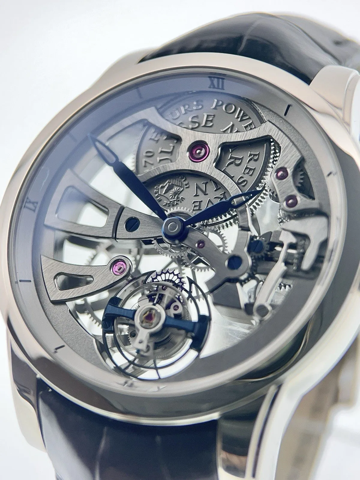 Ulysse Nardin Classic 18k White Gold Skeleton Dial 44mm Men’s Watch 1700-129