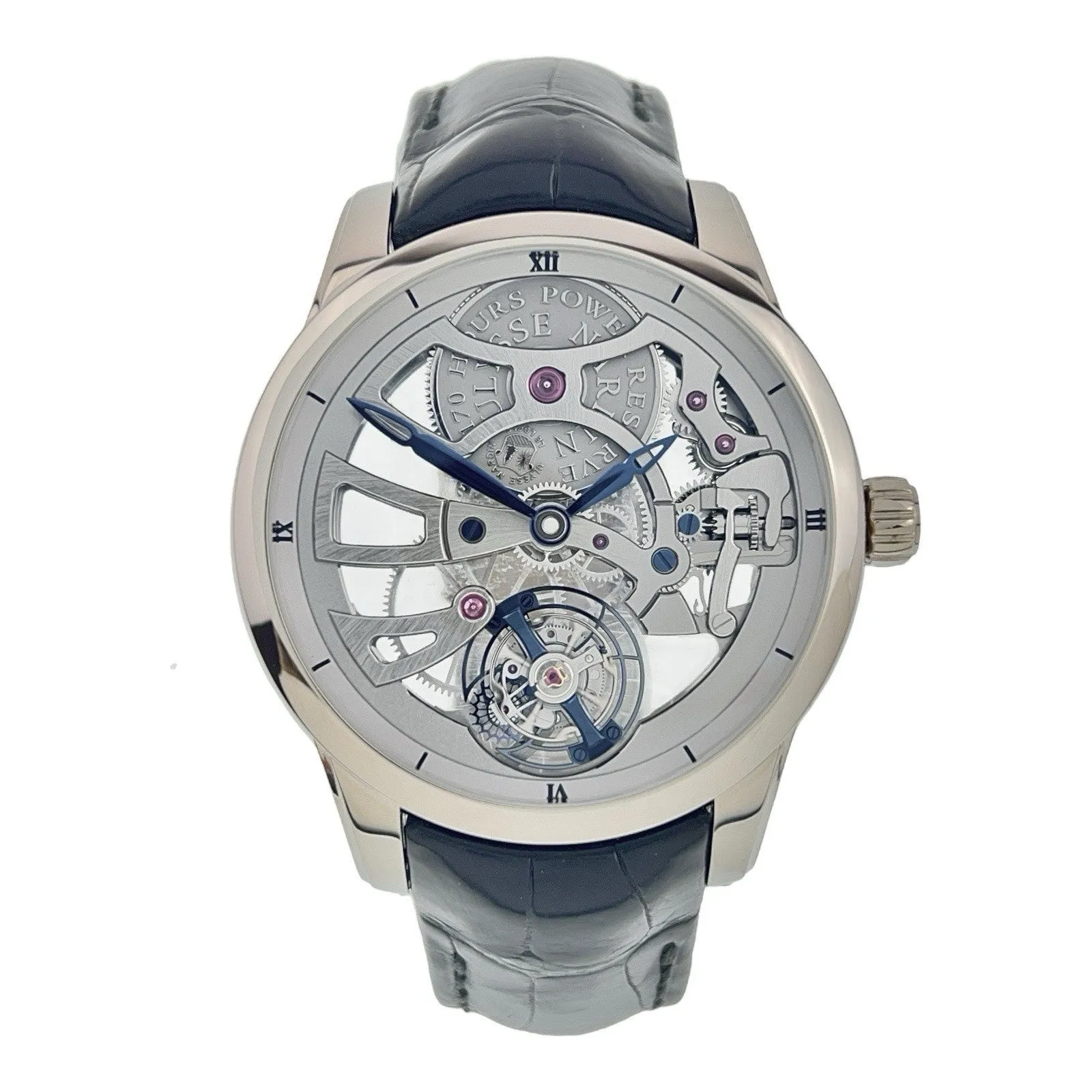 Ulysse Nardin Classic 18k White Gold Skeleton Dial 44mm Men’s Watch 1700-129