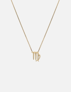 Virgo Astro Pendant Necklace, 14k Gold