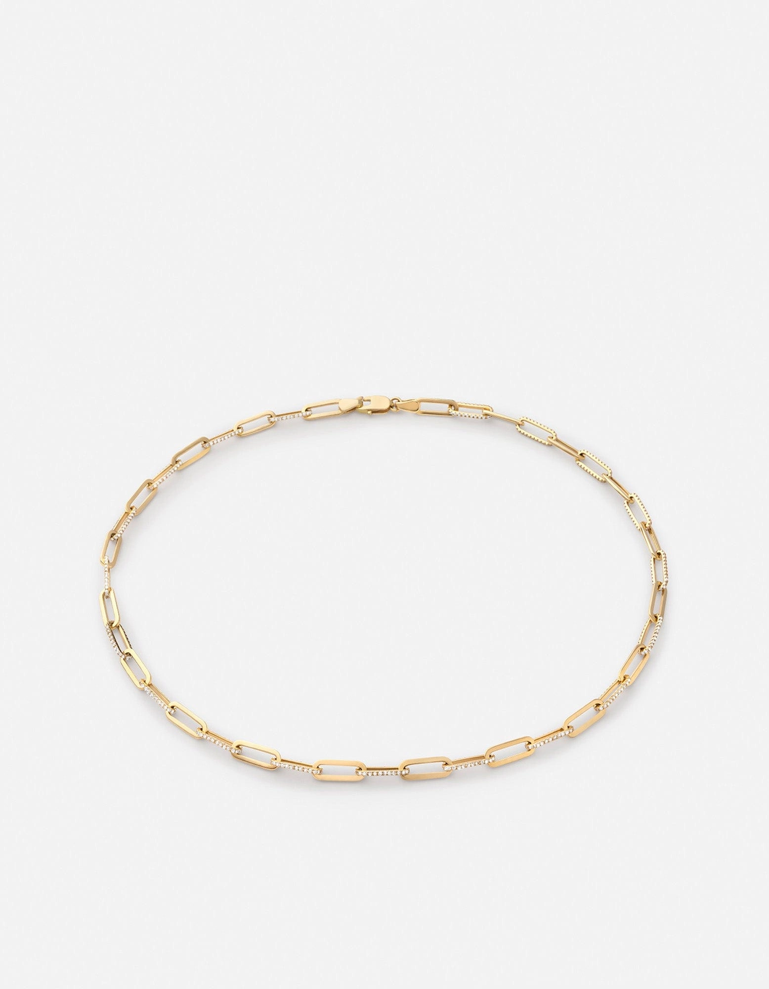 Volt Link Choker, 14k Gold Pavé