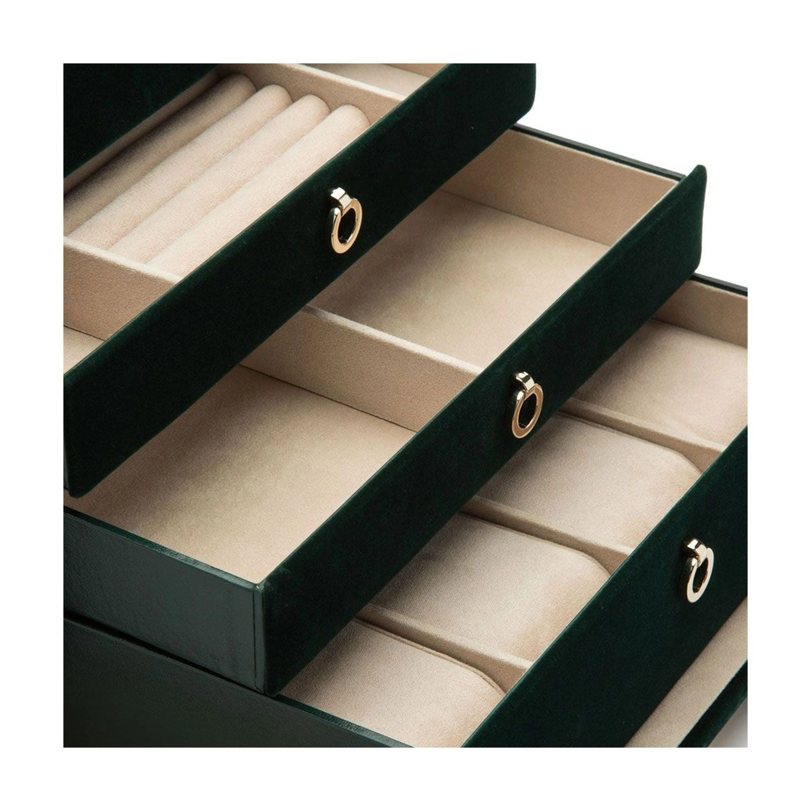 Wolf Zoe Large Floral Jewellery Box Forest Green 393012