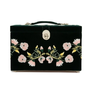 Wolf Zoe Large Floral Jewellery Box Forest Green 393012