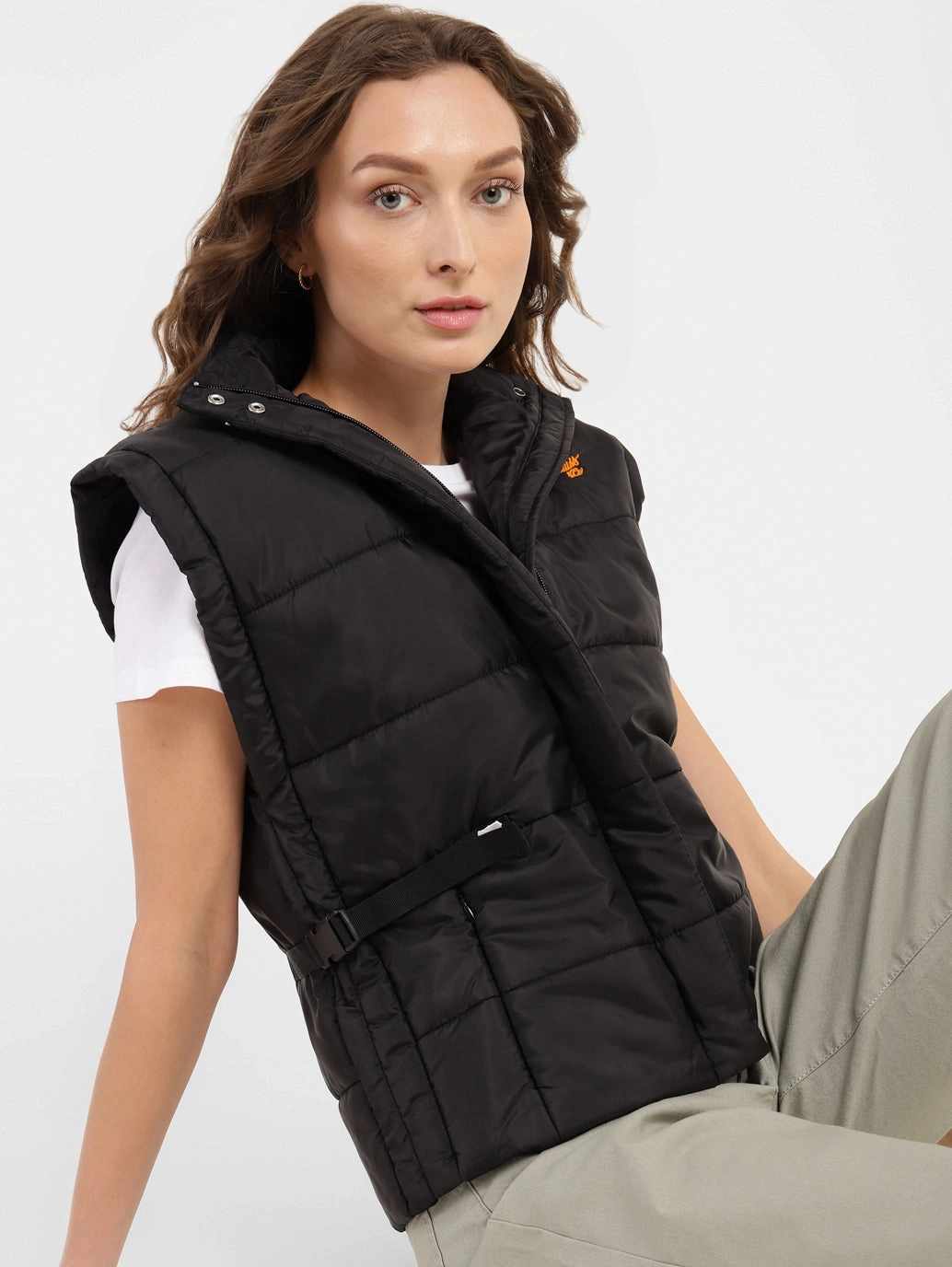 Women's Solid Turtle Neck Quilted Jacket