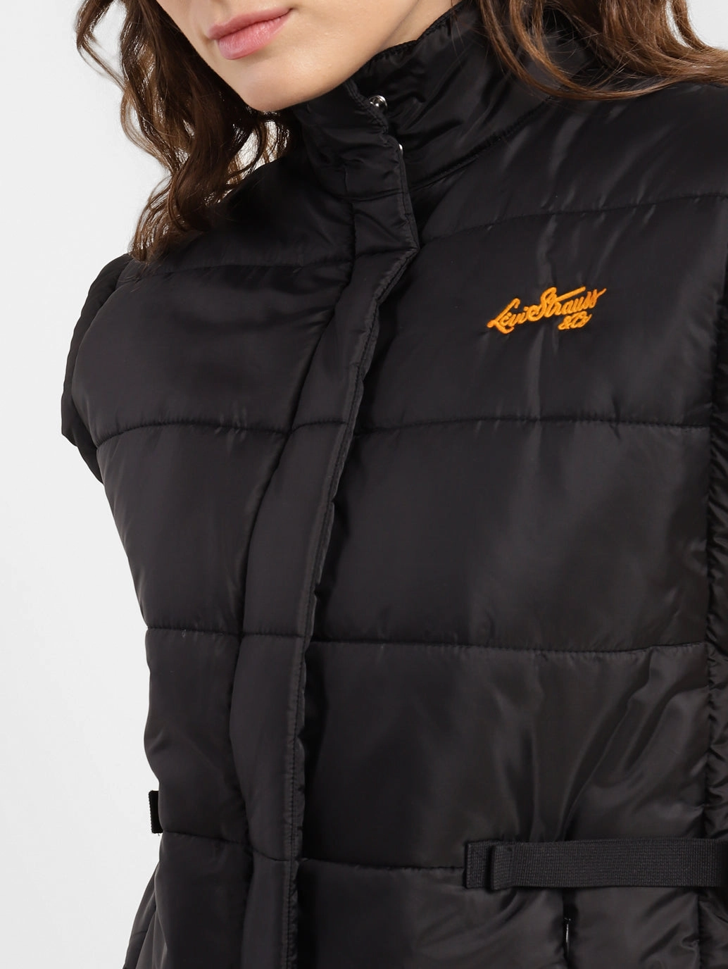 Women's Solid Turtle Neck Quilted Jacket