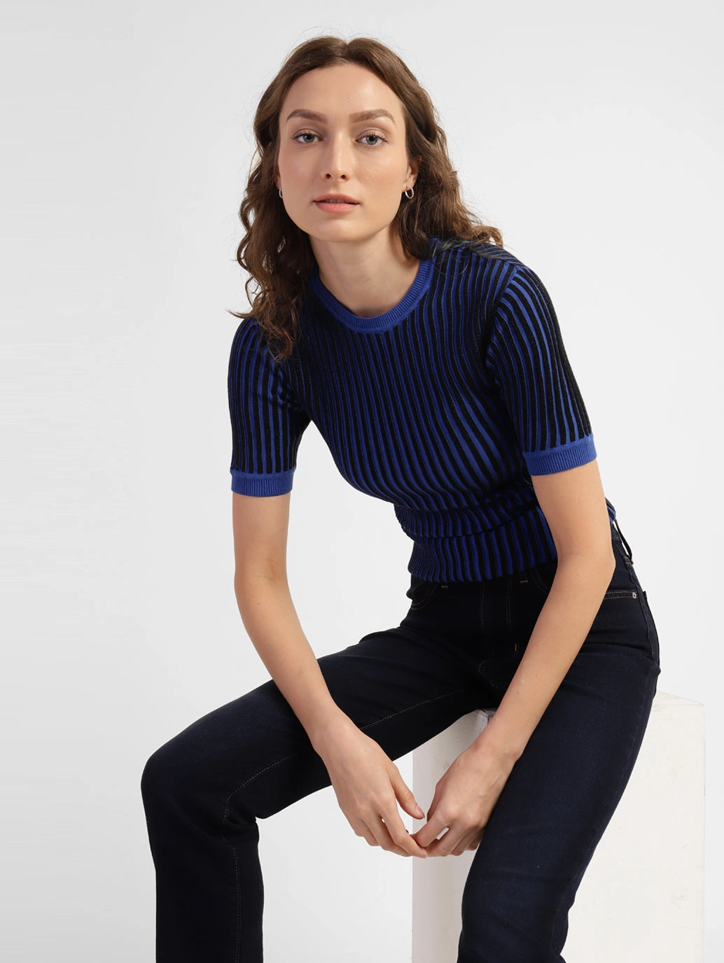Women's Striped Crew Neck Top