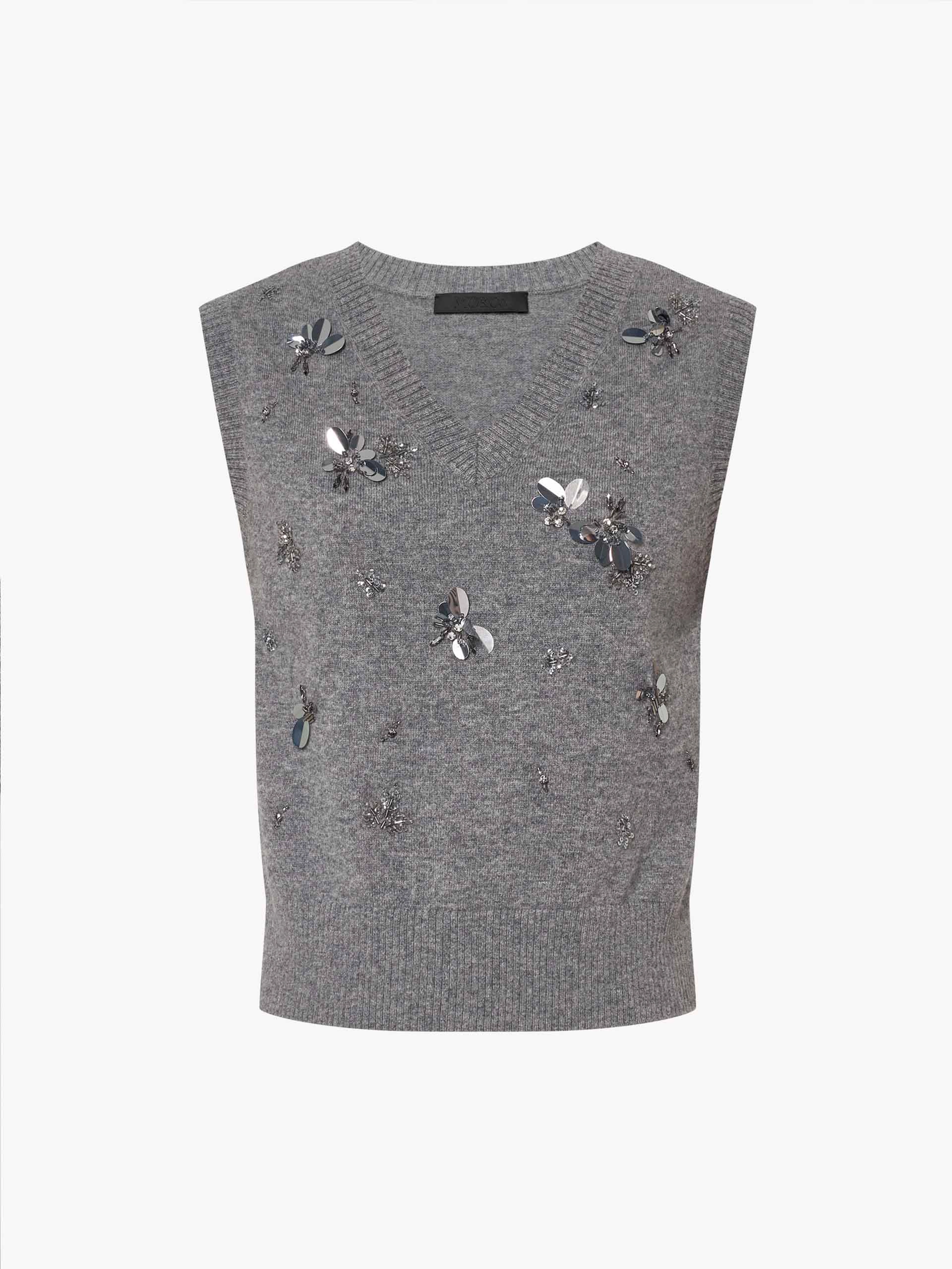 Wool Sequin Knit Vest
