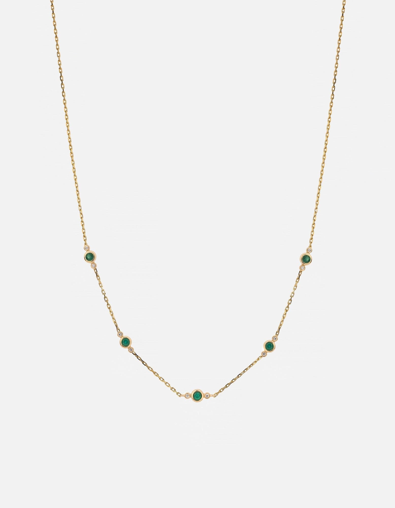 Zaha Chalcedony Necklace, 14k Gold Pavé