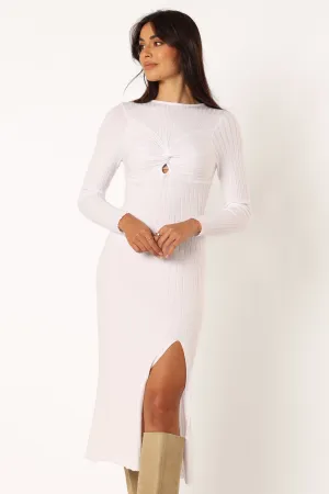 Zayla Long Sleeve Midi Dress - Cream